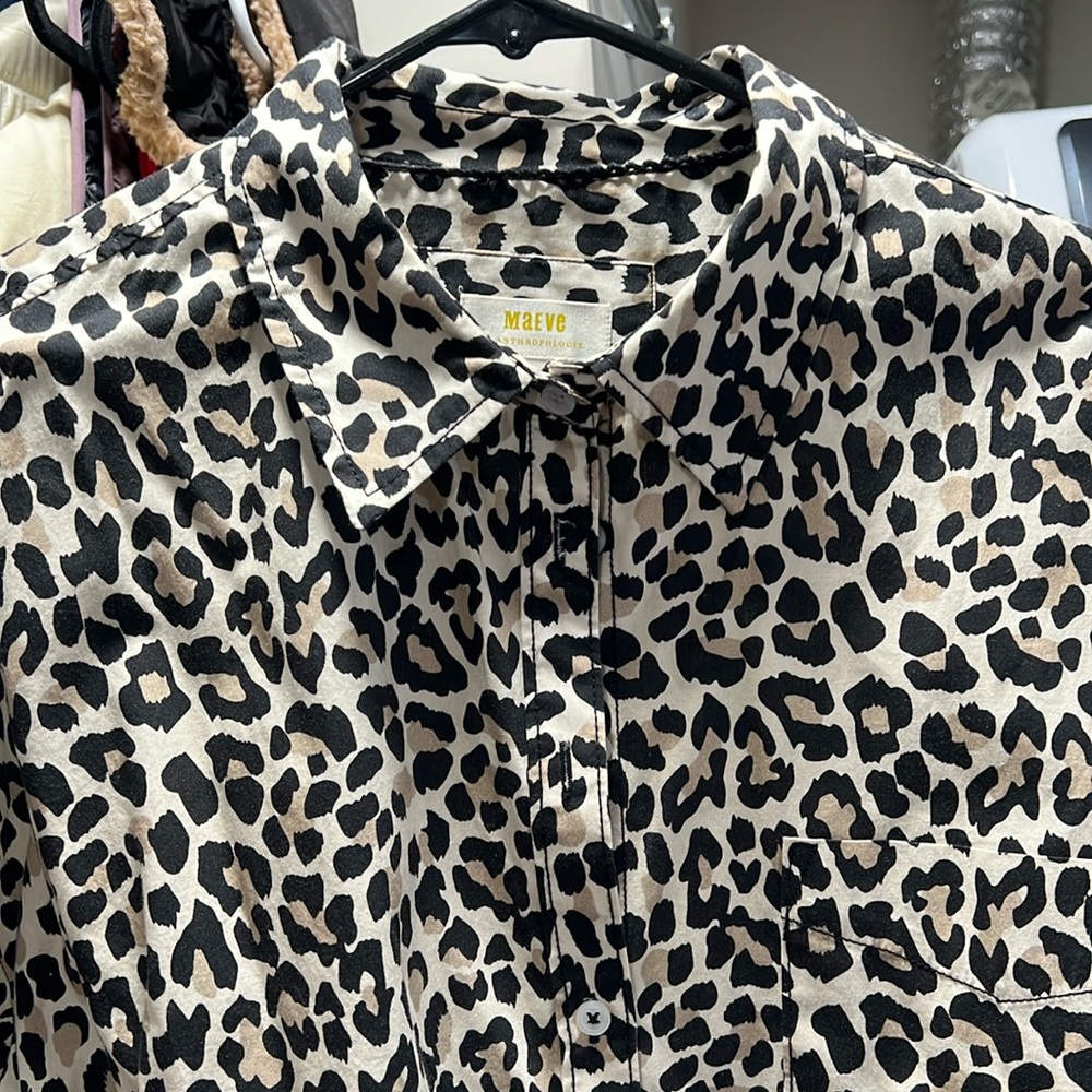 Maeve animal print shirt